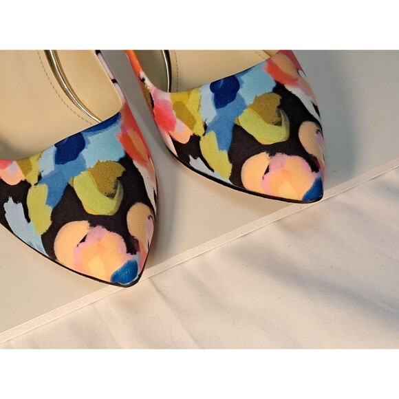 Nine West Ezra Floral Pumps Multicolor 3.75" Stiletto Heels Pointed Toe Size 8M - Picture 3 of 9